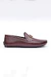 SHUTIQ_Burgundy Embellished Sesha Serpent Loafers _Online_at_Aza_Fashions