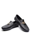 Buy_SHUTIQ_Black Embellished Ss Leather Loafers _at_Aza_Fashions