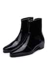 Buy_SHUTIQ_Black Aryar Glossy Ankle Boots _at_Aza_Fashions