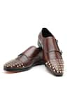 Buy_SHUTIQ_Brown Balmore Cocoa Enzo Shaped Double Monk Shoes _at_Aza_Fashions