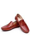 Buy_SHUTIQ_Brown Croco Skin Textured Loafers _at_Aza_Fashions