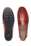 Shop_SHUTIQ_Brown Croco Skin Textured Loafers _at_Aza_Fashions