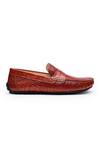 SHUTIQ_Brown Croco Skin Textured Loafers _Online_at_Aza_Fashions