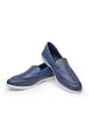 Buy_SHUTIQ_Blue Feline Animal Skin Embossed Loafers _at_Aza_Fashions