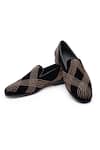 Buy_SHUTIQ_Black Gamby Cutdana Ray Embroidered Velvet Shoes _at_Aza_Fashions