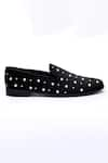 Buy_SHUTIQ_Black Gem Pearl Embroidered Velvet Shoes _Online_at_Aza_Fashions