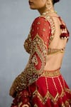 Buy_Torani_Red Jeni Silk Embroidered Zardosi Sweetheart Shamse Fariha Lehenga Set 