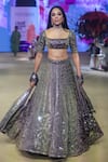 Shop_PUNIT BALANA_Purple Metallic Tissue Embroidered Foil Square Johari Bazar Floral Lehenga Set _at_Aza_Fashions