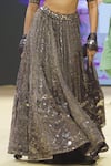 PUNIT BALANA_Purple Metallic Tissue Embroidered Foil Square Johari Bazar Floral Lehenga Set _at_Aza_Fashions