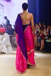 Shop_PUNIT BALANA_Purple Saree Organza Silk Embroidered Salma Scoop With Blouse _at_Aza_Fashions