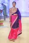 Buy_PUNIT BALANA_Purple Saree Organza Silk Embroidered Salma Scoop With Blouse _Online_at_Aza_Fashions