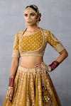 Torani_Yellow Jeni Silk Embroidered Pearl Asymmetric Mehre Zara Lehenga Set _at_Aza_Fashions