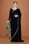 Buy_Neeta Lulla_Black Guipure Lace Embroidery Sequin V Fiza Mirror Border Saree With Blouse _at_Aza_Fashions