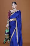 Buy_Neeta Lulla_Blue Silk Embroidery Sequin Sweetheart Aria Zardozi Border Saree With Blouse _Online_at_Aza_Fashions