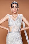 Neeta Lulla_Grey Stretch Tulle Embroidery Crystal Amelia Concept Saree With Blouse _Online_at_Aza_Fashions