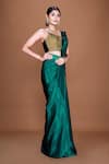 Buy_Neeta Lulla_Emerald Green Satin Embroidery Sequin Alina Pre-stitched Saree With Blouse _Online_at_Aza_Fashions