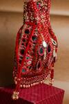 Buy_Nayaab by Sonia_Red Mirror Aaina Jaal Jhaalar Embroidered Potli Bag 