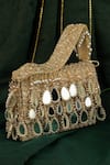 Shop_Nayaab by Sonia_Gold Mirror Aaina Kasse Embroidered Box Potli Bag _Online_at_Aza_Fashions