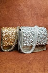 Nayaab by Sonia_Silver Diamond Stone Hinted Kasse Embellished Clutch Bag _Online_at_Aza_Fashions