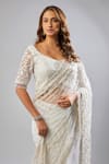 Shop_FATIZ_White Organza Embroidered Cutdana Sweetheart Saree With Blouse _Online_at_Aza_Fashions