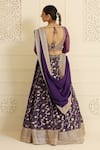 Shop_MeenaGurnam_Purple Blouse- Net Embroidery Sequin Paan Zana Floral Vine Pattern Lehenga Set _at_Aza_Fashions