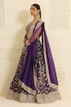 Shop_MeenaGurnam_Purple Blouse- Net Embroidery Sequin Paan Zana Floral Vine Pattern Lehenga Set _Online_at_Aza_Fashions