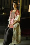 Buy_Shorshe Clothing_Ivory Tissue Embellished Lace Mukesh Checkered Dupatta _Online_at_Aza_Fashions