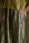 Shop_Shorshe Clothing_Brown Brocade Woven Mughal Floral Victorian Skirt _Online_at_Aza_Fashions