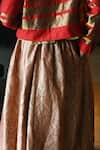 Buy_Shorshe Clothing_Red Brocade Woven Mughal Floral Victorian Skirt _Online_at_Aza_Fashions