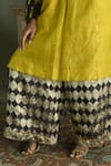 Buy_Shorshe Clothing_Yellow Handloom Tissue Embroidery Zeenat Sleeve Kurta And Woven Palazzo Set 