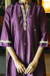 Shop_Shorshe Clothing_Purple Chanderi Hand Embroidered Sequin Collar Noor Kurta With Salwar _Online_at_Aza_Fashions