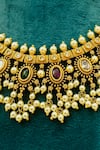 Zaza By Somya_Gold Plated Stone Sanskriti Splendor Embellished Necklace Set _at_Aza_Fashions