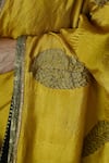 Buy_Shorshe Clothing_Yellow Silk Block Print Leaf Saree _Online_at_Aza_Fashions