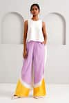Buy_Madder Much_Purple Handloom Cotton Embroidery Rabi Troop Woven Pant _at_Aza_Fashions