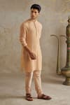 Chhavvi Aggarwal_Beige Crushed Tissue Textured Kurta With Pant _Online_at_Aza_Fashions