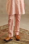 Chhavvi Aggarwal_Pink Chanderi Embroidered Gota Lace Kurta With Pant _Online_at_Aza_Fashions