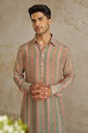 Chhavvi Aggarwal_Green Crepe Printed Geometric Floral Kurta With Pant _Online_at_Aza_Fashions