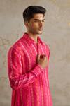 Buy_Chhavvi Aggarwal_Pink Crepe Printed Geometric Floral Kurta And Pant Set _Online_at_Aza_Fashions