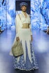 Shop_Ek Katha_Off White Kota Doriya Embroidery Cord Halter Neck Bustier And Mermaid Skirt Set _Online_at_Aza_Fashions