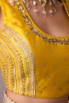 Buy_Nikasha_Yellow 100% Pure Chiffon Silk Foil Printed Embroidered Border Saree With Blouse 