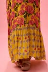 Shop_Nikasha_Yellow 100% Pure Rayon Cotton Print Rosa Bloom Halter Neck Maxi Dress _Online_at_Aza_Fashions