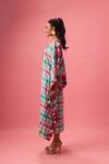 Shop_Nikasha_Multi Color 100% Pure Cotton Print Madras Checkered V Neck Kaftan _Online_at_Aza_Fashions