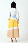 Shop_Madder Much_Multi Color Handloom Cotton Embroidery Sahar Woven Panelled Dress With Belt _at_Aza_Fashions