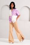Buy_Madder Much_Beige , Handloom Embroidery Roxy And Vince Woven Shirt With Pant 