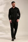 Mayank Modi - Men_Black Bemberg Silk Embroidered Bead Front Shirt _at_Aza_Fashions