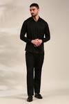 Buy_Mayank Modi - Men_Black Bemberg Silk Embellished Floral Back Yoke Shirt 