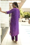 Bandhani_Purple Silk Embroidered Gota Patti Leaf Kurta And Pant Set _Online_at_Aza_Fashions