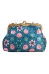 Buy_Vareli Bafna_Green Print Kamal Phool Clutch _at_Aza_Fashions