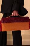 Shop_Aomidori Shimai_Orange Ruby Bead Structured Embellished Bag _Online_at_Aza_Fashions