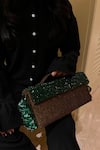 Buy_Aomidori Shimai_Green Ruby Bead Structured Embellished Bag_Online_at_Aza_Fashions